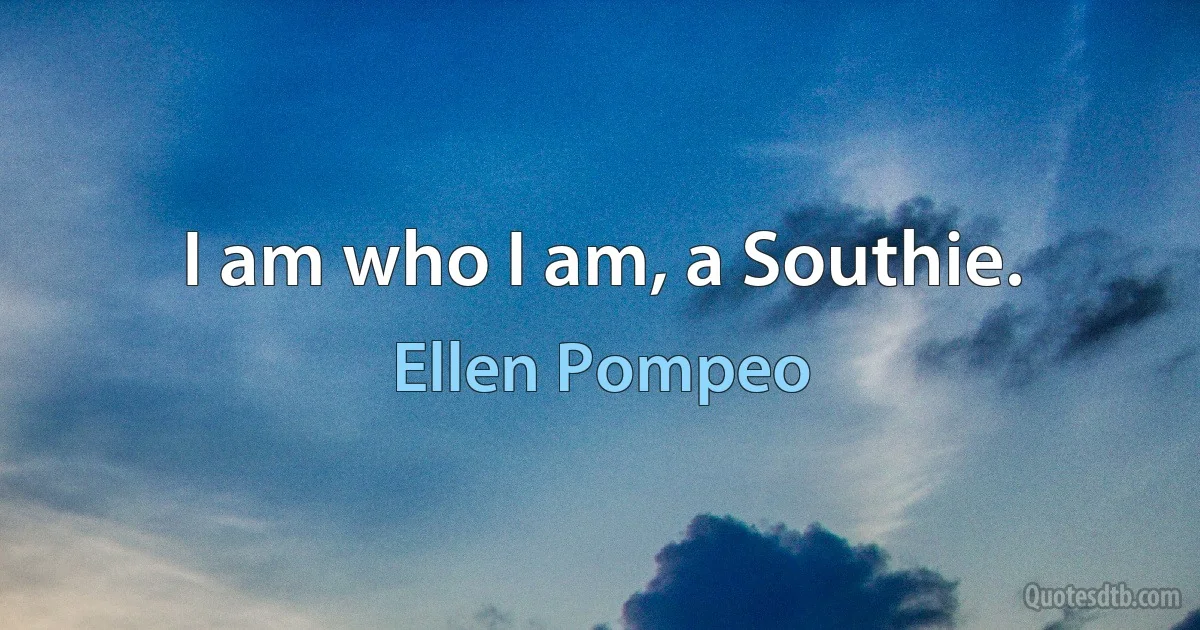 I am who I am, a Southie. (Ellen Pompeo)