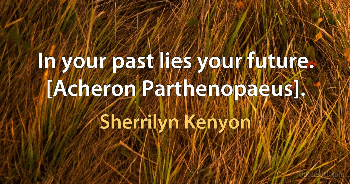 In your past lies your future. [Acheron Parthenopaeus]. (Sherrilyn Kenyon)