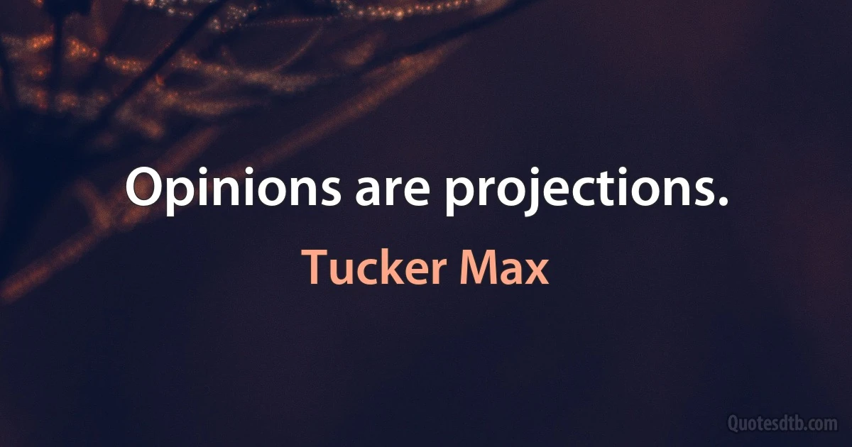 Opinions are projections. (Tucker Max)