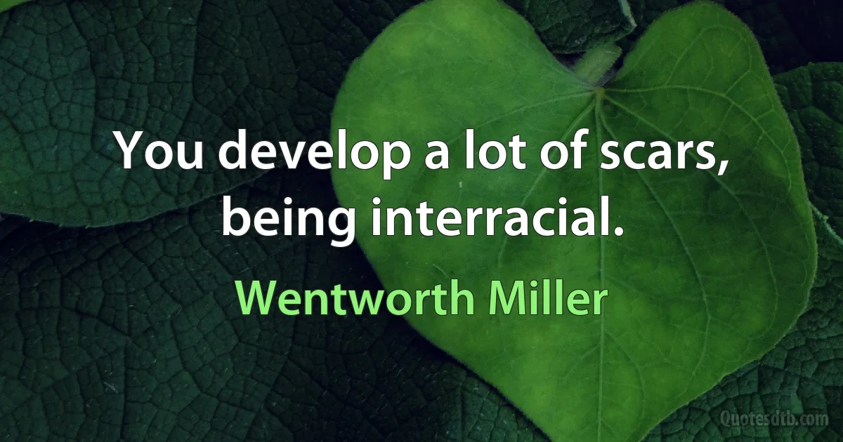 You develop a lot of scars, being interracial. (Wentworth Miller)