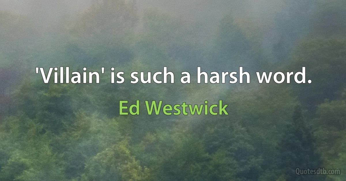 'Villain' is such a harsh word. (Ed Westwick)