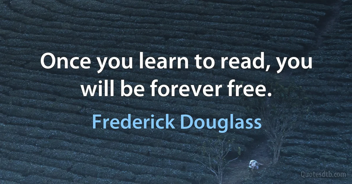 Once you learn to read, you will be forever free. (Frederick Douglass)