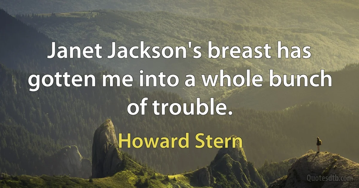 Janet Jackson's breast has gotten me into a whole bunch of trouble. (Howard Stern)