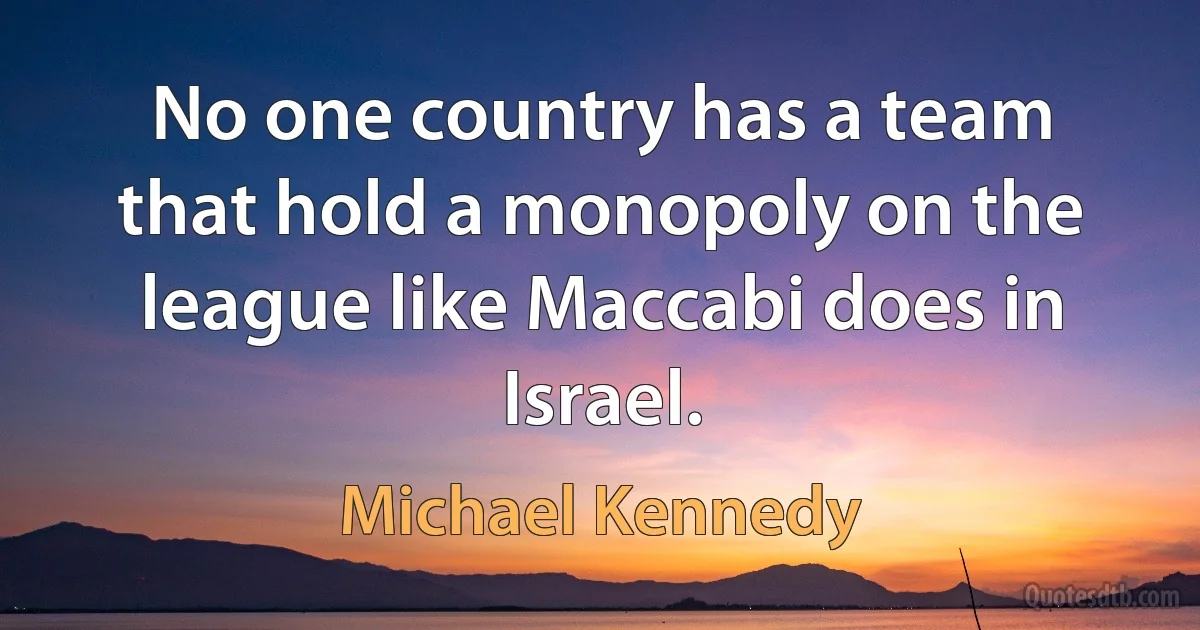 No one country has a team that hold a monopoly on the league like Maccabi does in Israel. (Michael Kennedy)