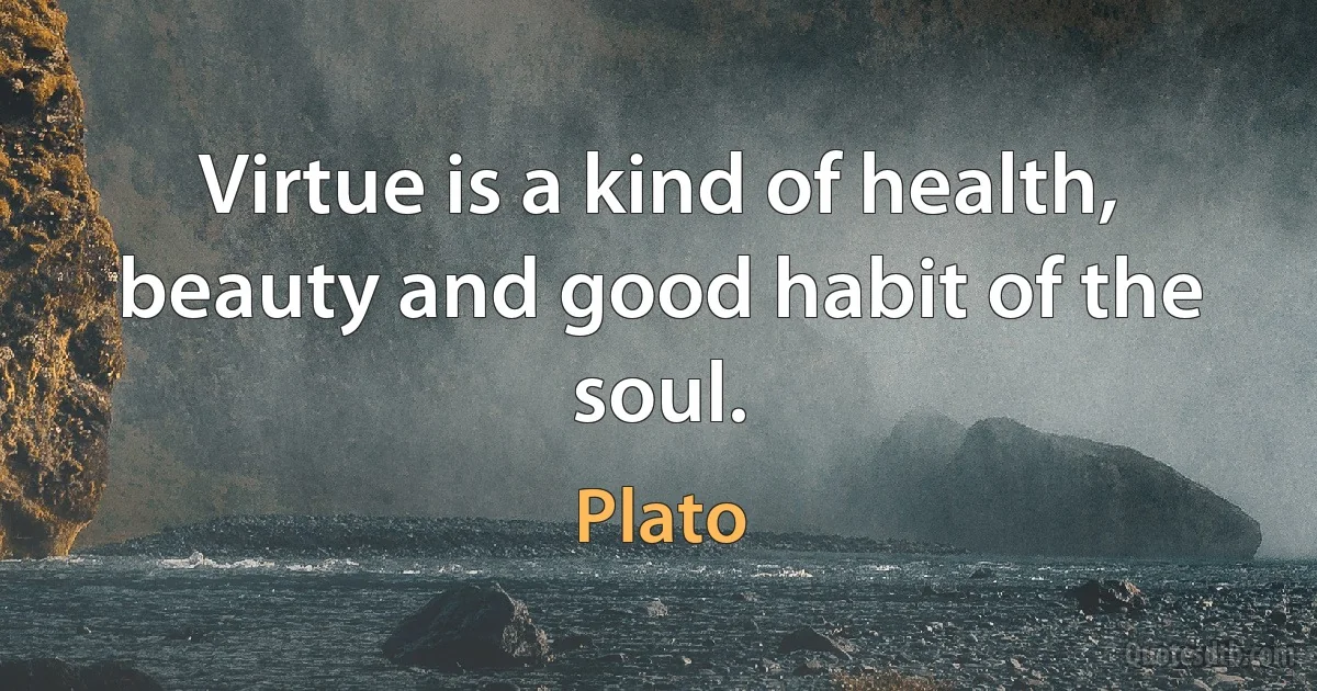 Virtue is a kind of health, beauty and good habit of the soul. (Plato)