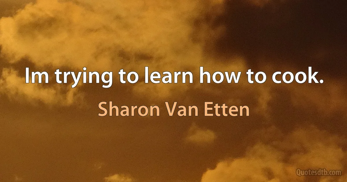 Im trying to learn how to cook. (Sharon Van Etten)