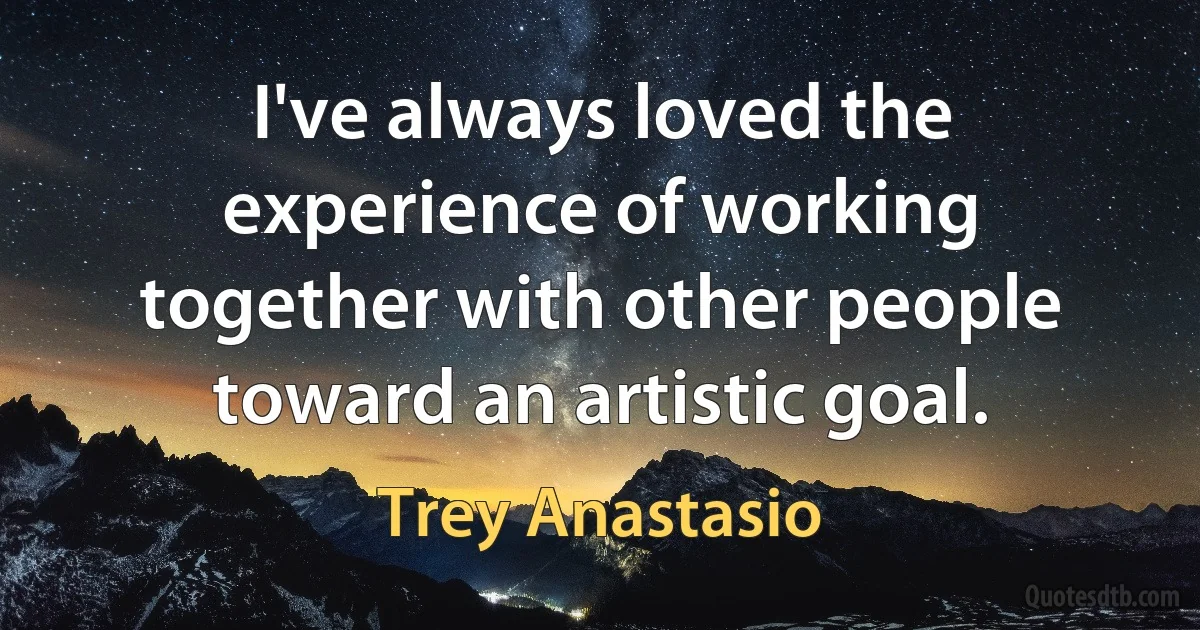 I've always loved the experience of working together with other people toward an artistic goal. (Trey Anastasio)