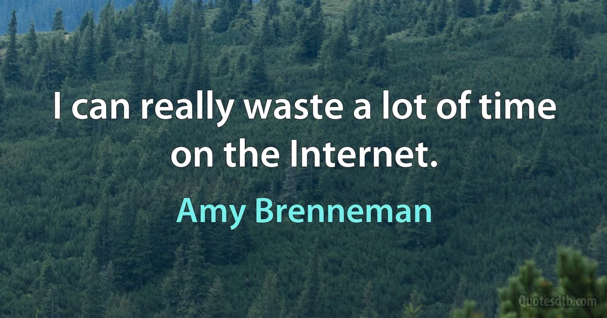 I can really waste a lot of time on the Internet. (Amy Brenneman)