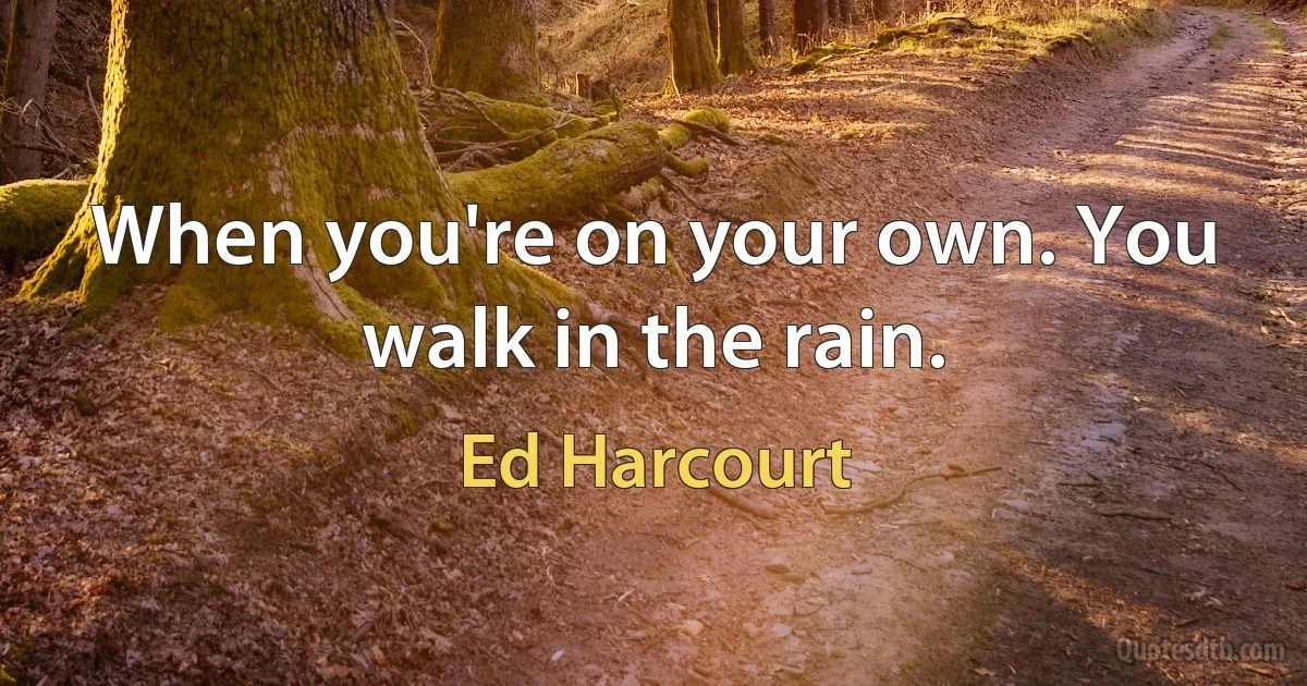 When you're on your own. You walk in the rain. (Ed Harcourt)