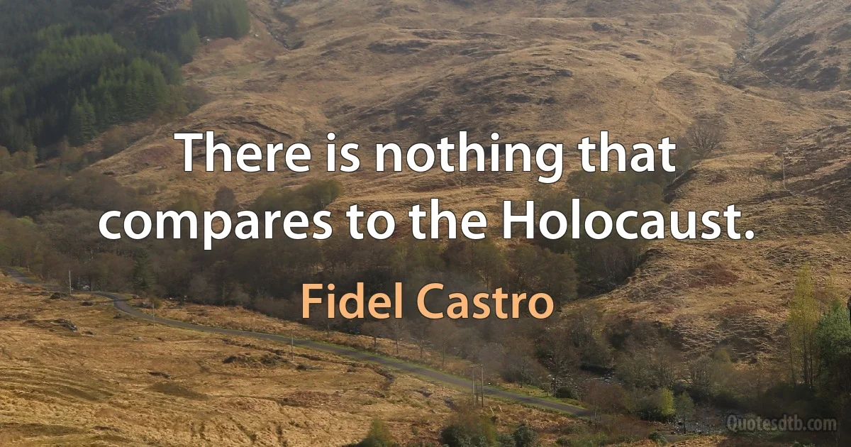 There is nothing that compares to the Holocaust. (Fidel Castro)