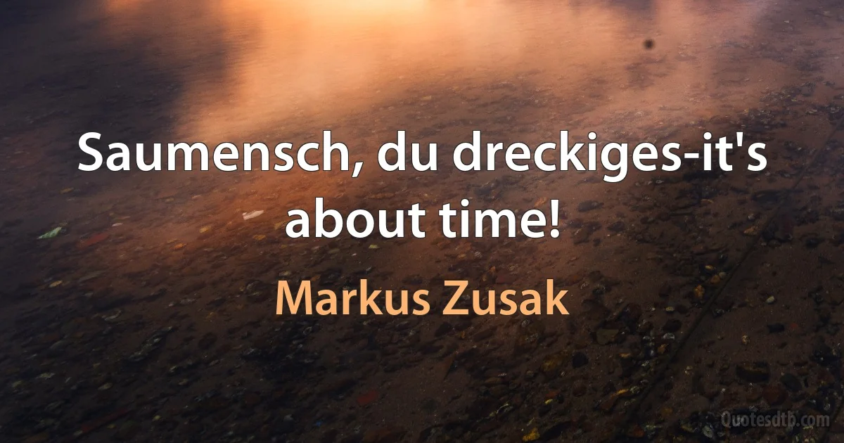 Saumensch, du dreckiges-it's about time! (Markus Zusak)