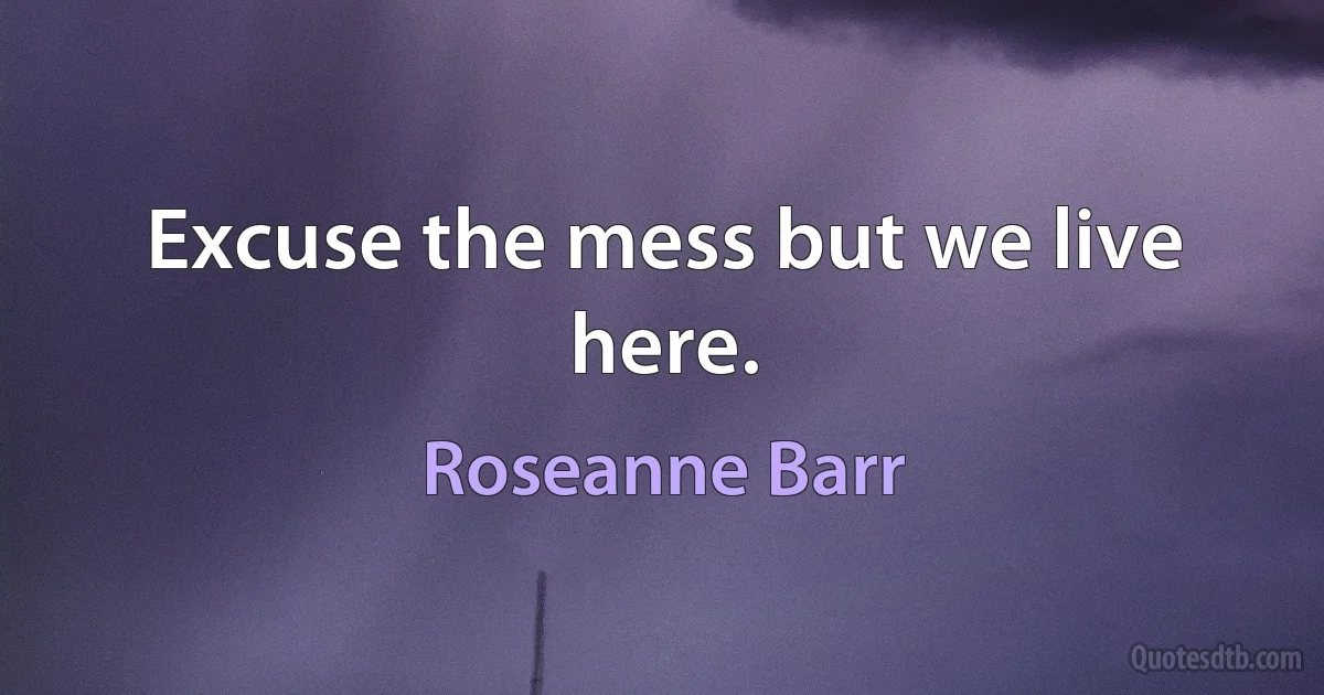 Excuse the mess but we live here. (Roseanne Barr)