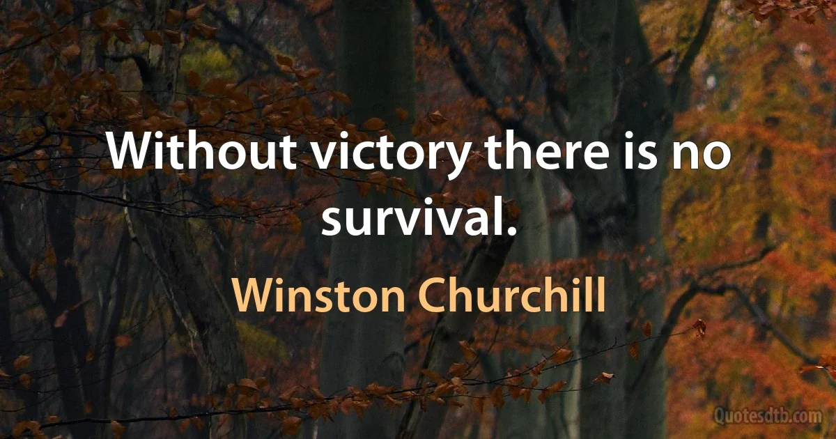 Without victory there is no survival. (Winston Churchill)