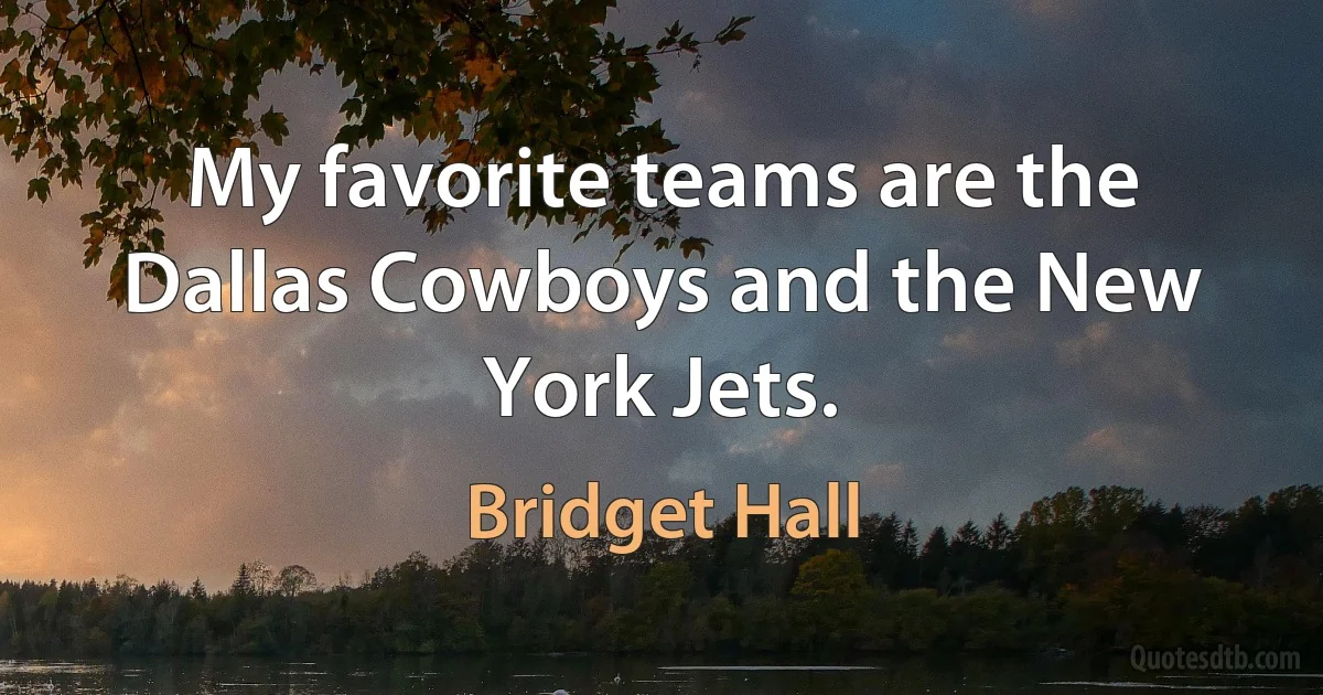 My favorite teams are the Dallas Cowboys and the New York Jets. (Bridget Hall)