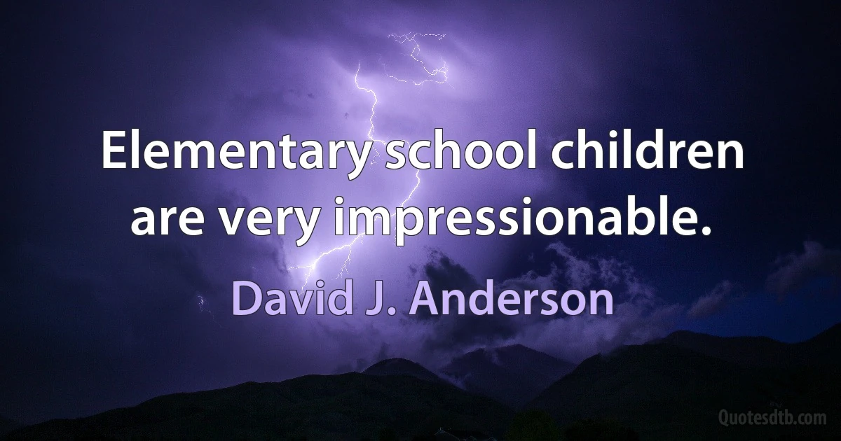 Elementary school children are very impressionable. (David J. Anderson)