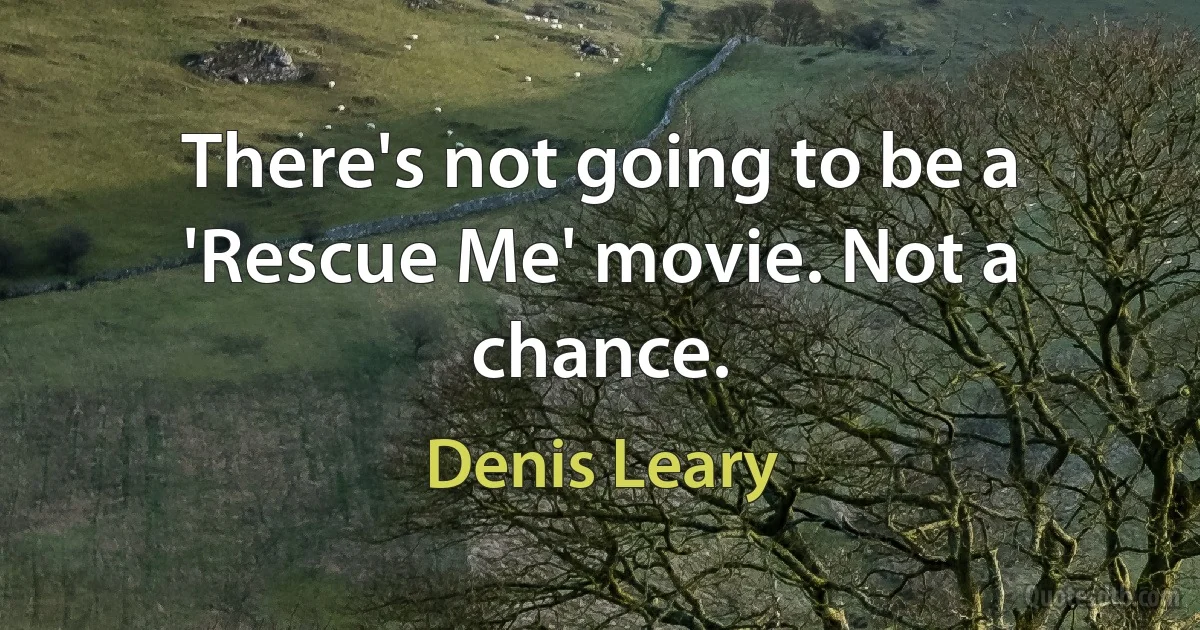 There's not going to be a 'Rescue Me' movie. Not a chance. (Denis Leary)