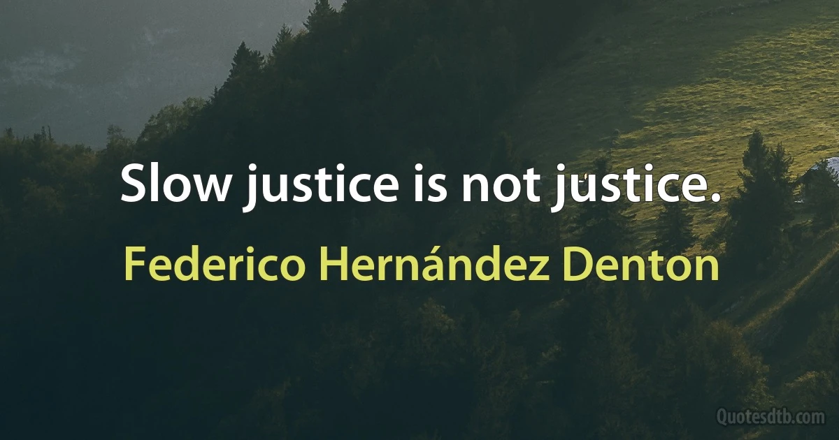 Slow justice is not justice. (Federico Hernández Denton)