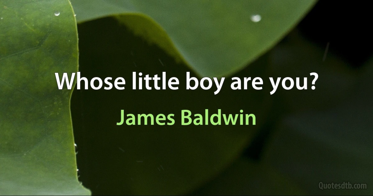 Whose little boy are you? (James Baldwin)