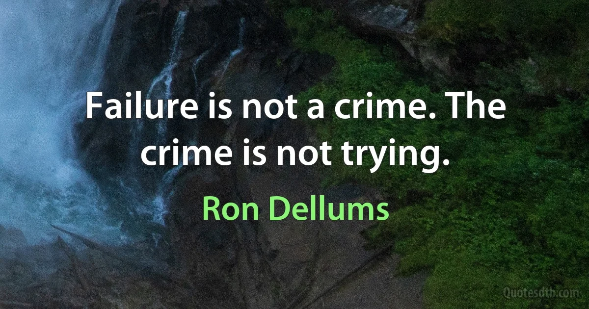 Failure is not a crime. The crime is not trying. (Ron Dellums)