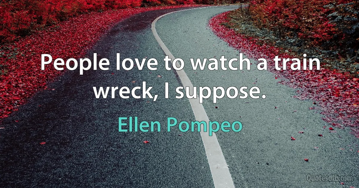 People love to watch a train wreck, I suppose. (Ellen Pompeo)