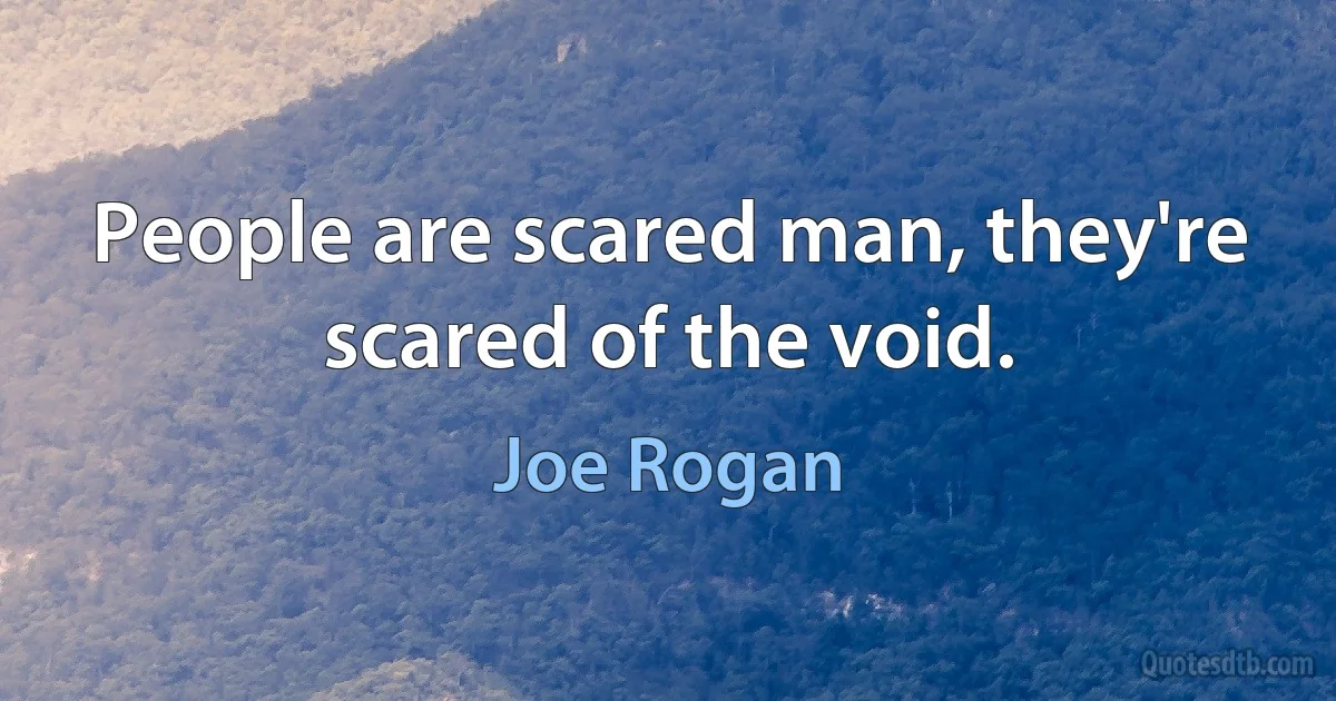 People are scared man, they're scared of the void. (Joe Rogan)