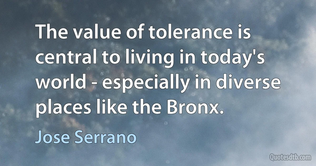 The value of tolerance is central to living in today's world - especially in diverse places like the Bronx. (Jose Serrano)