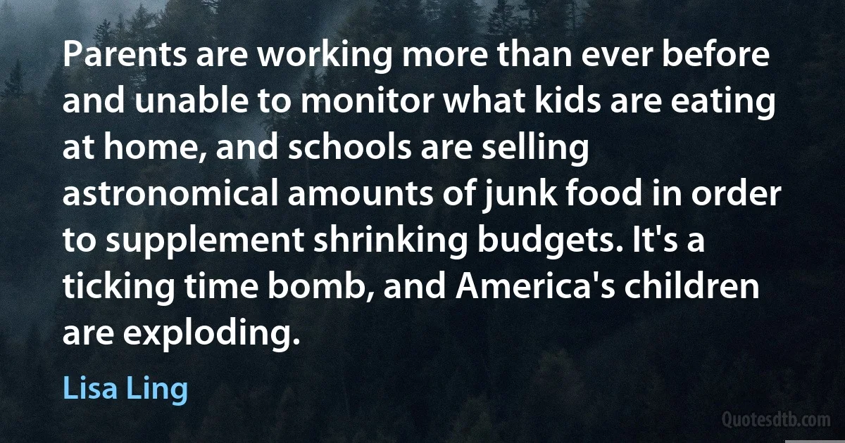 Parents are working more than ever before and unable to monitor what kids are eating at home, and schools are selling astronomical amounts of junk food in order to supplement shrinking budgets. It's a ticking time bomb, and America's children are exploding. (Lisa Ling)