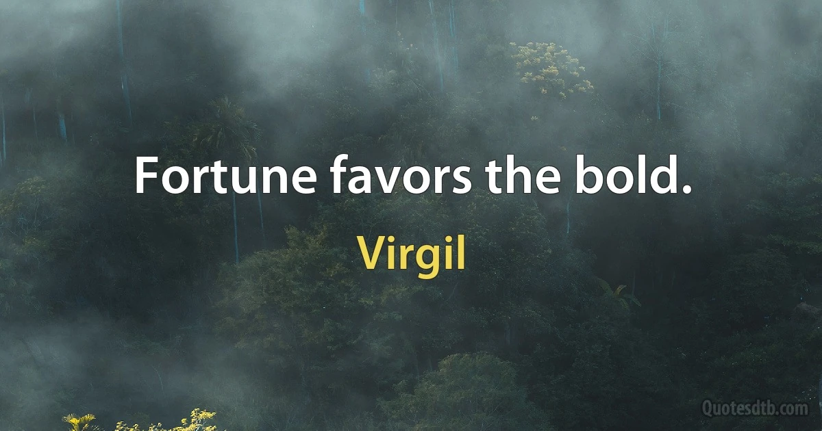 Fortune favors the bold. (Virgil)