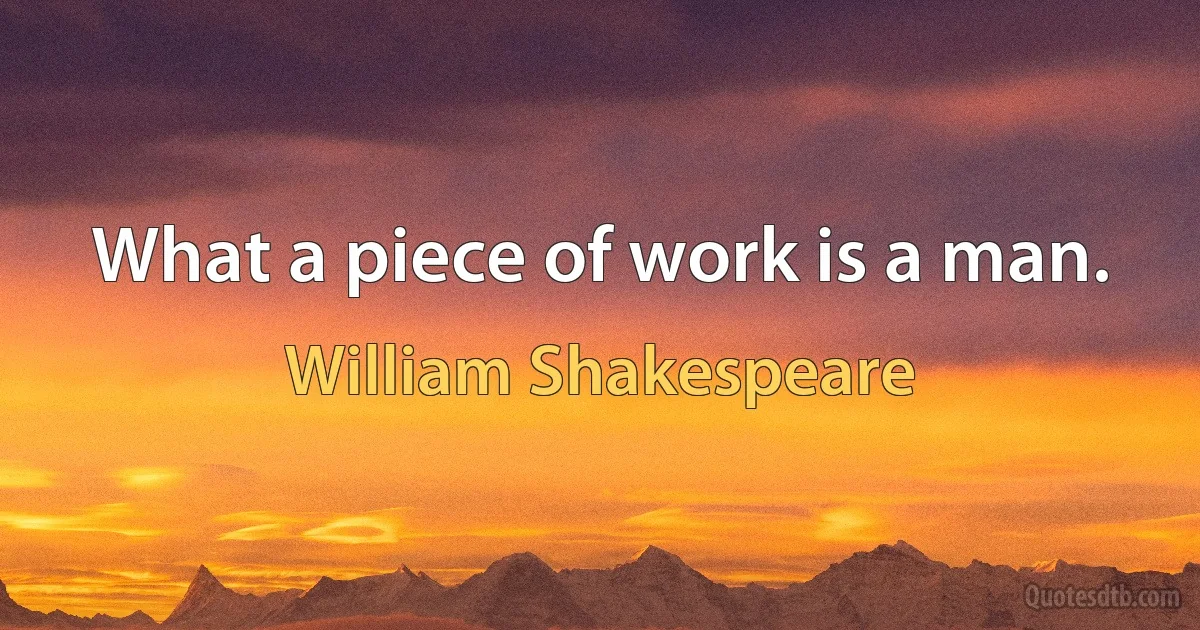 What a piece of work is a man. (William Shakespeare)