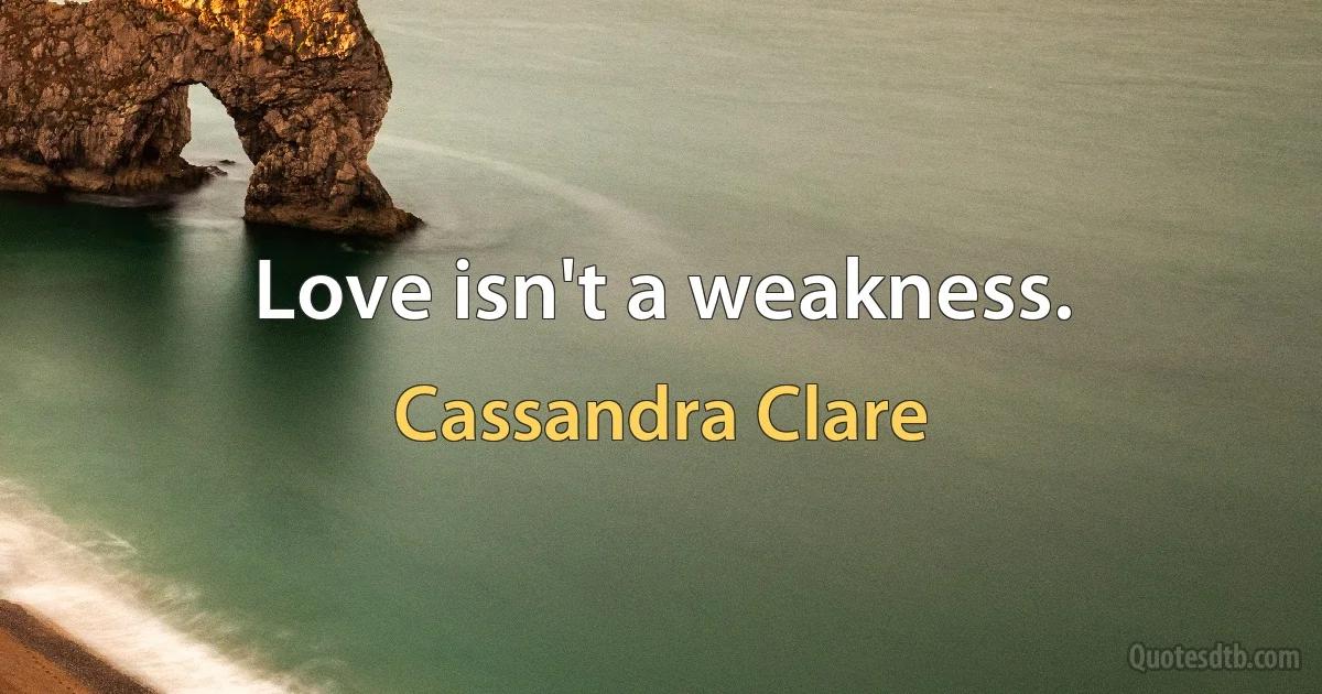 Love isn't a weakness. (Cassandra Clare)