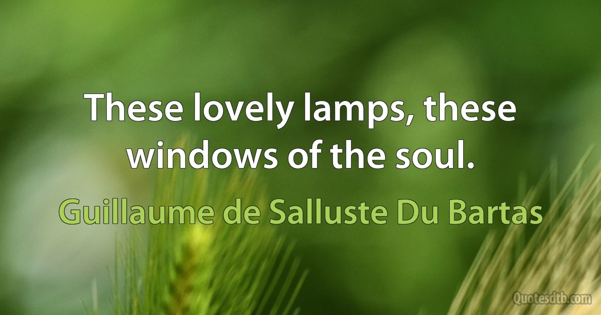 These lovely lamps, these windows of the soul. (Guillaume de Salluste Du Bartas)