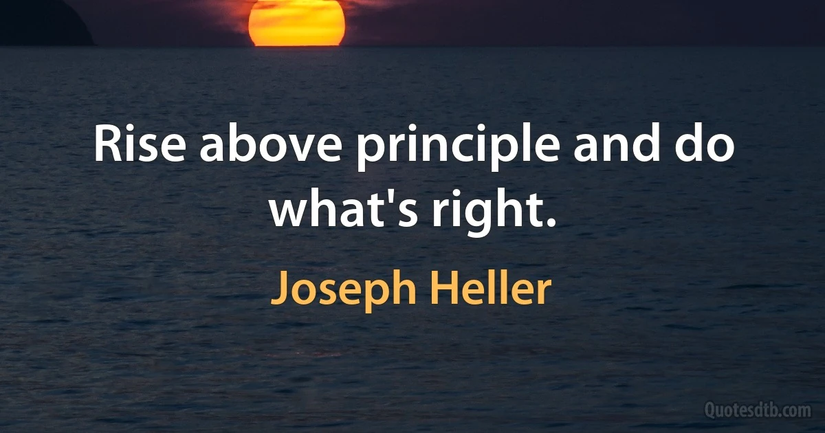 Rise above principle and do what's right. (Joseph Heller)