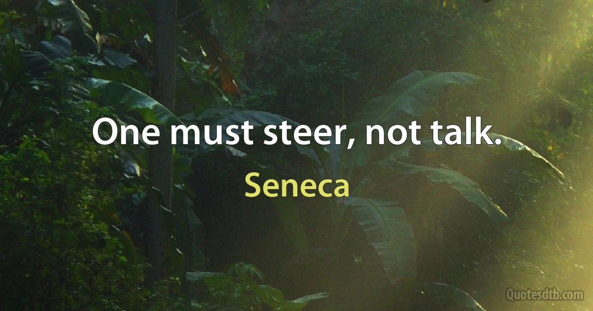 One must steer, not talk. (Seneca)