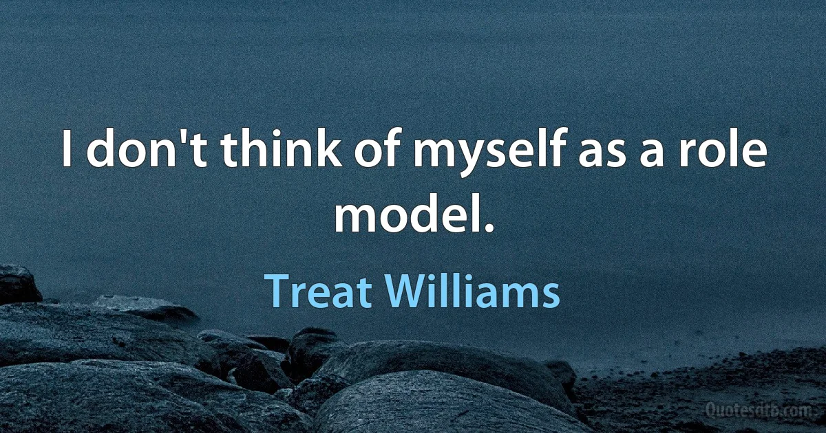 I don't think of myself as a role model. (Treat Williams)