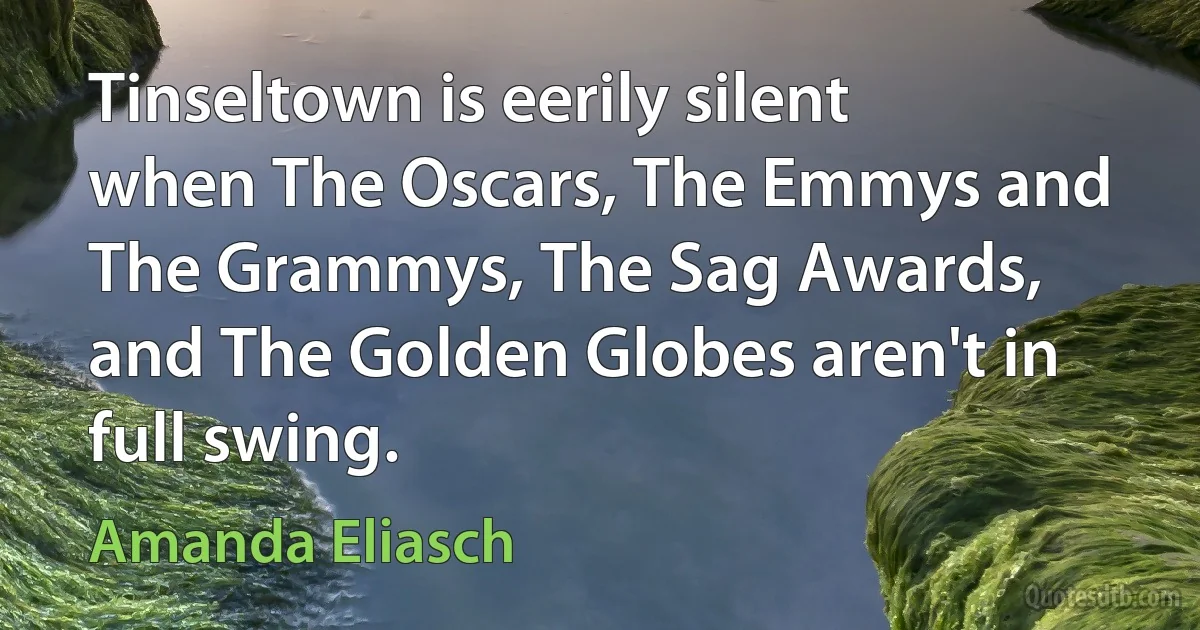 Tinseltown is eerily silent when The Oscars, The Emmys and The Grammys, The Sag Awards, and The Golden Globes aren't in full swing. (Amanda Eliasch)