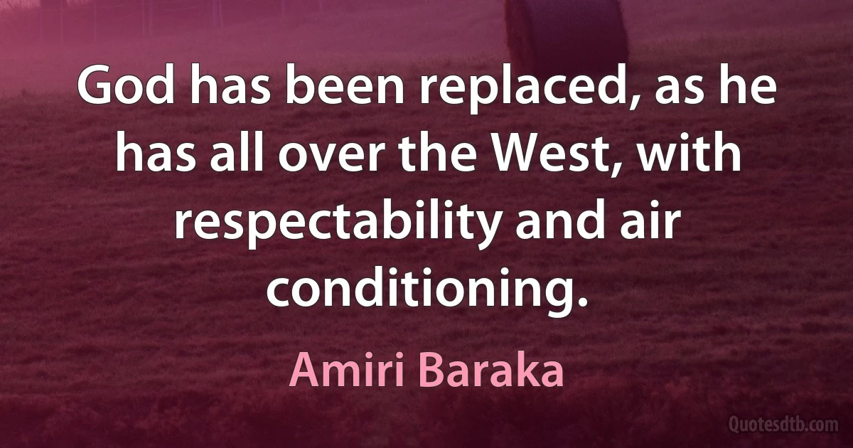 God has been replaced, as he has all over the West, with respectability and air conditioning. (Amiri Baraka)