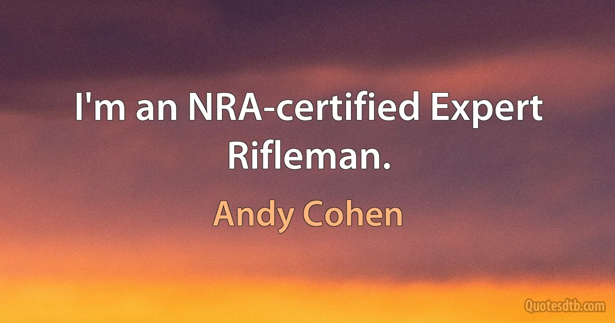 I'm an NRA-certified Expert Rifleman. (Andy Cohen)