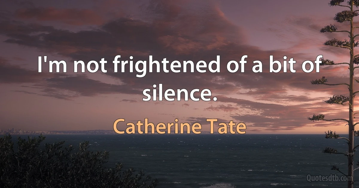 I'm not frightened of a bit of silence. (Catherine Tate)