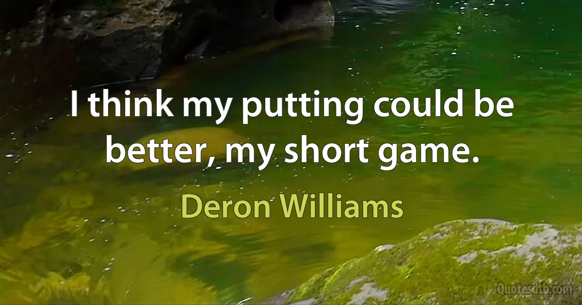 I think my putting could be better, my short game. (Deron Williams)