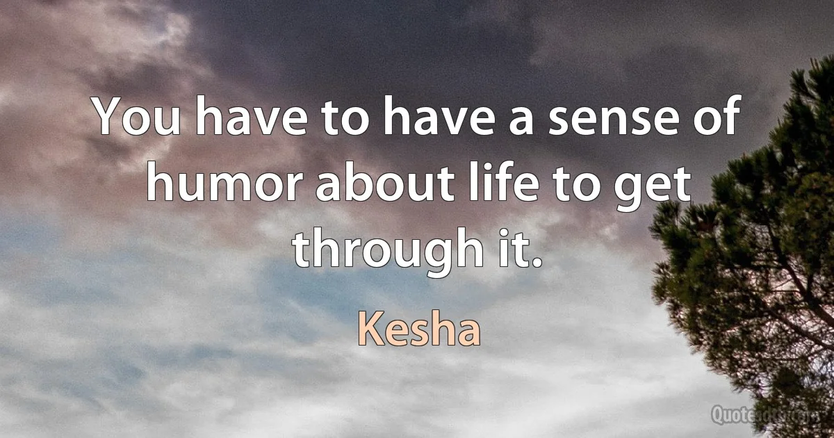 You have to have a sense of humor about life to get through it. (Kesha)