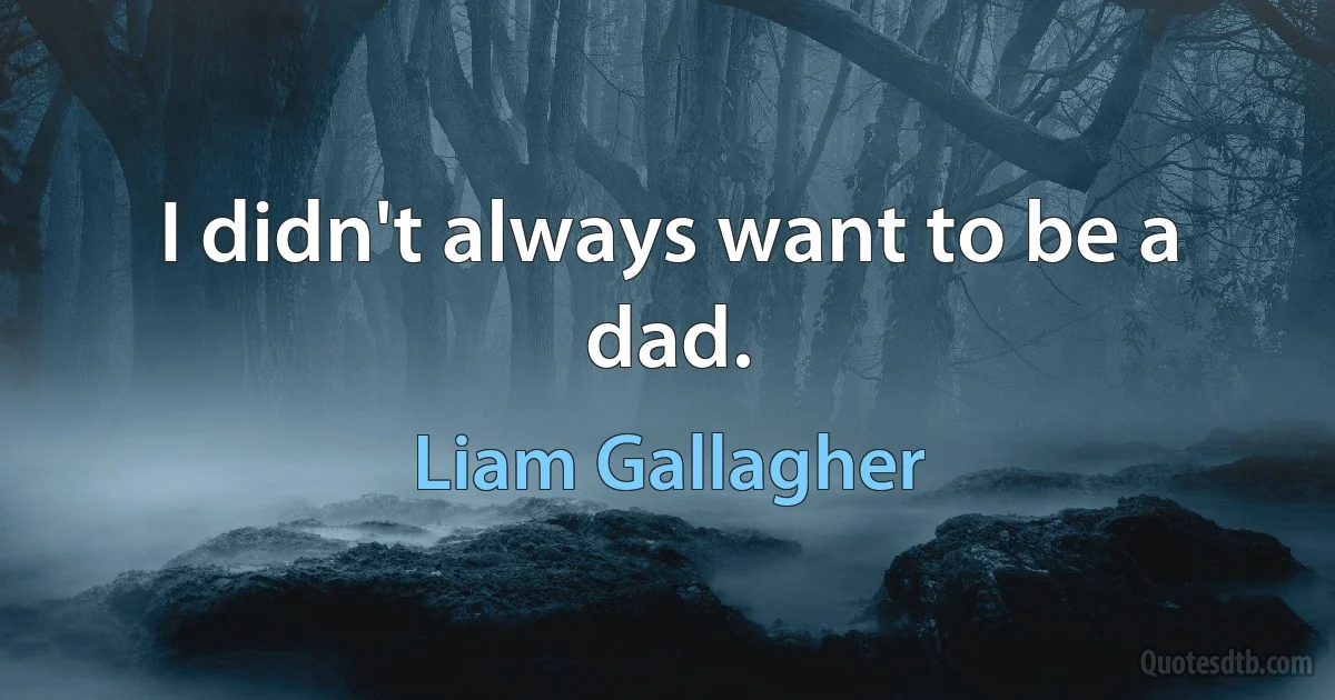 I didn't always want to be a dad. (Liam Gallagher)