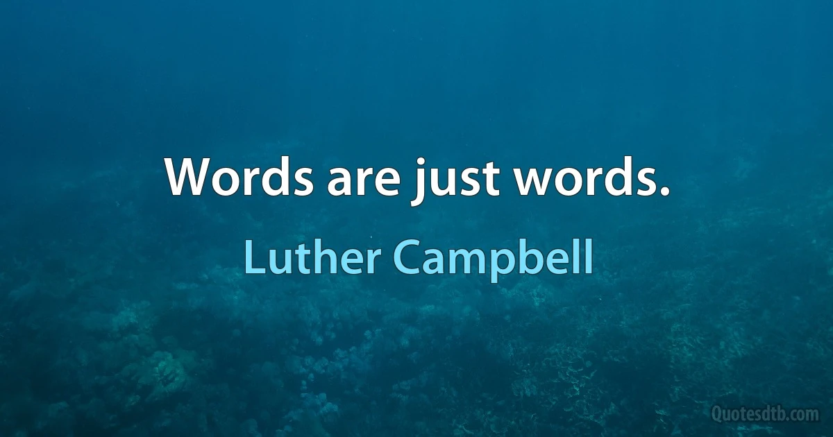 Words are just words. (Luther Campbell)