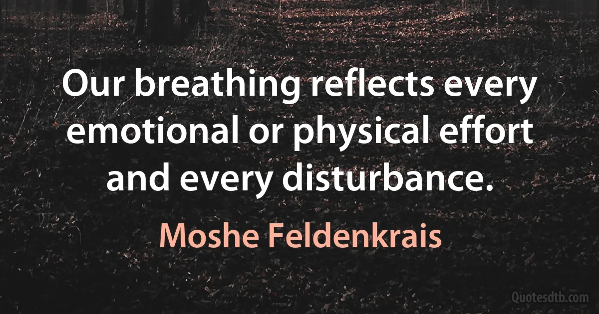 Our breathing reflects every emotional or physical effort and every disturbance. (Moshe Feldenkrais)