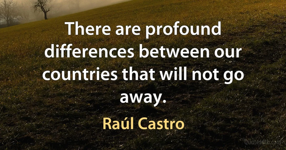 There are profound differences between our countries that will not go away. (Raúl Castro)