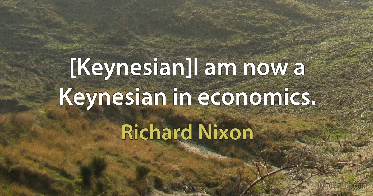 [Keynesian]I am now a Keynesian in economics. (Richard Nixon)