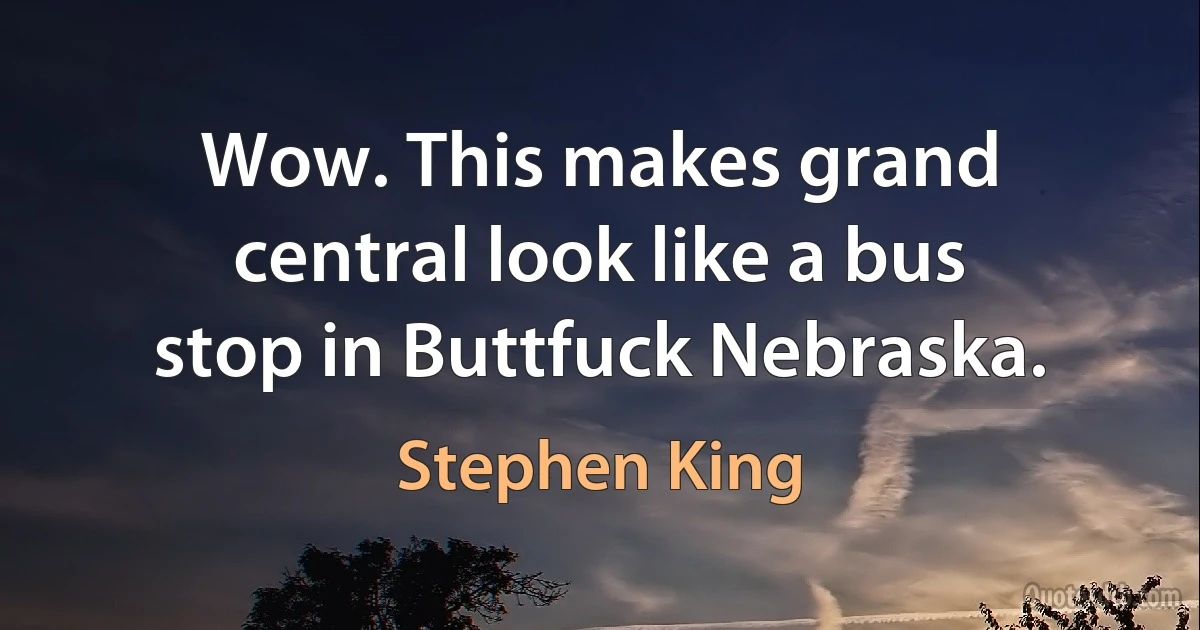 Wow. This makes grand central look like a bus stop in Buttfuck Nebraska. (Stephen King)