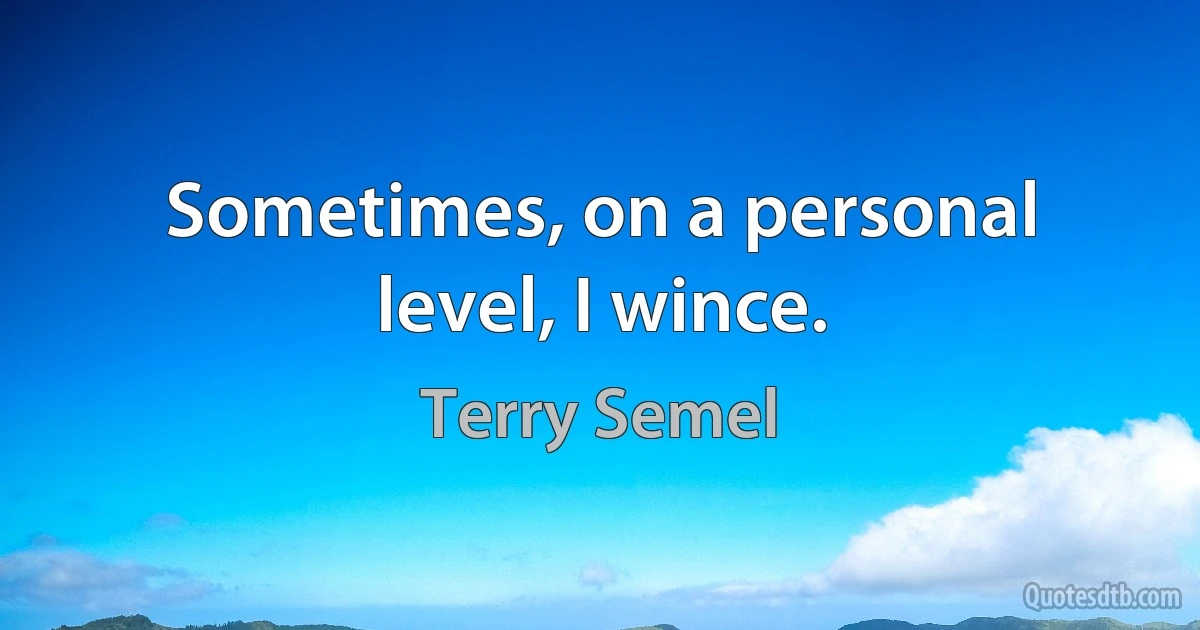 Sometimes, on a personal level, I wince. (Terry Semel)