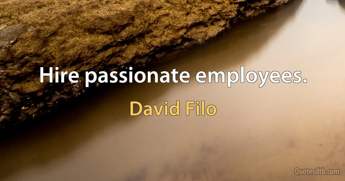 Hire passionate employees. (David Filo)