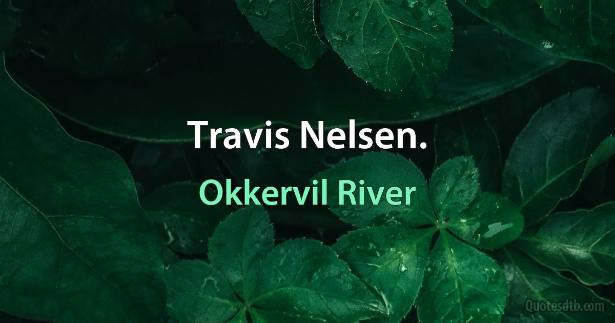 Travis Nelsen. (Okkervil River)