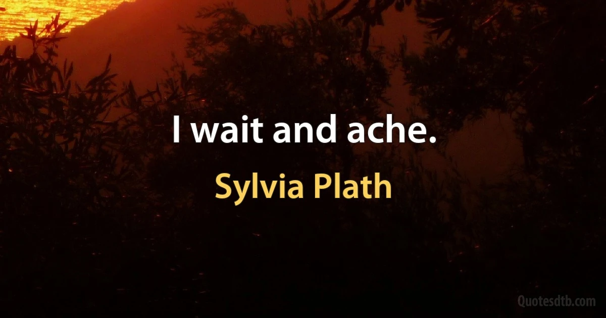 I wait and ache. (Sylvia Plath)